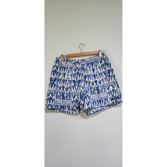 Patagonia Other - Patagonia Mens Geometric Swim Suit Trunks Drawstring Abstract Blue Hawaiian M